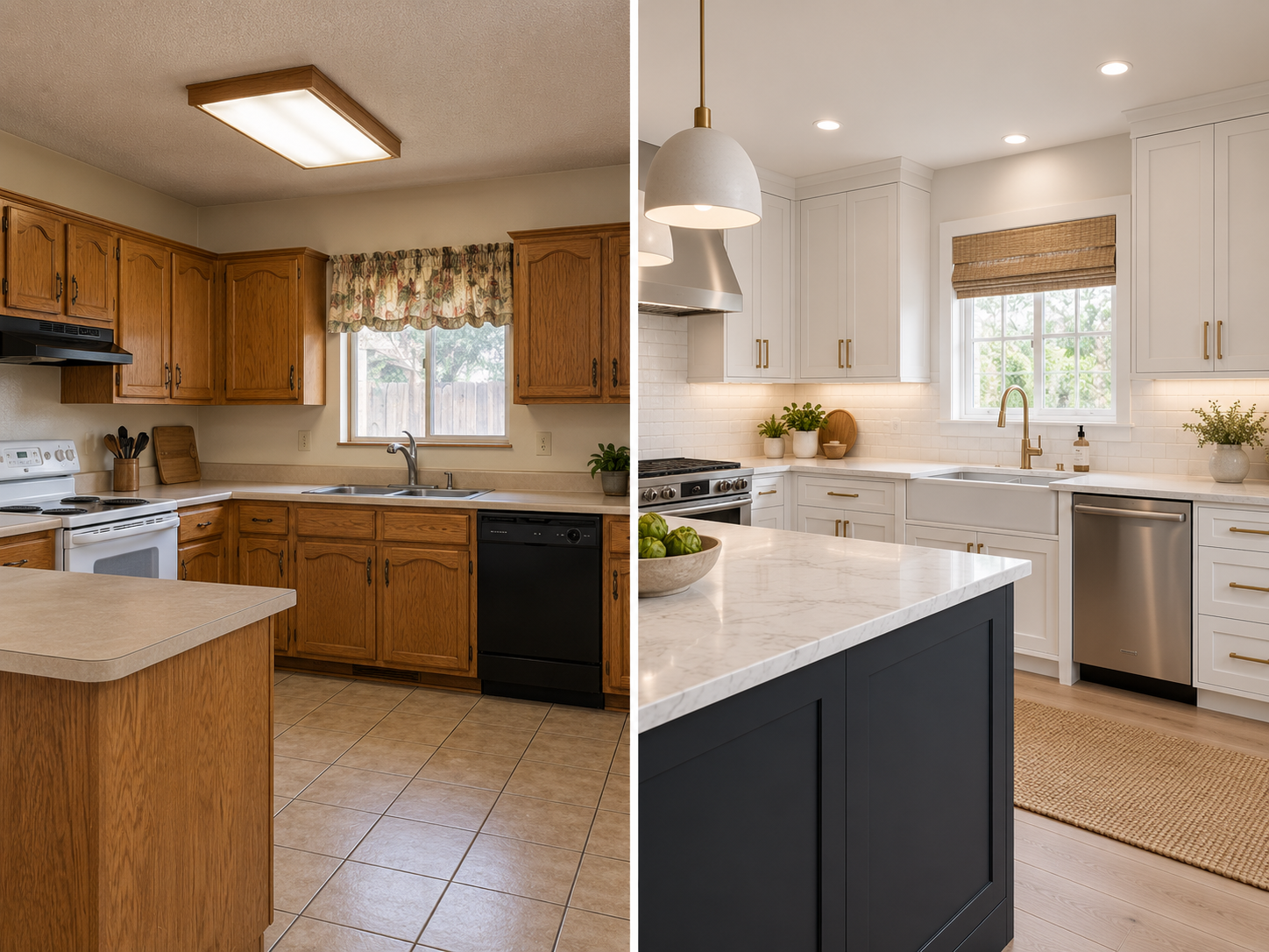 Residential cabinets before and after