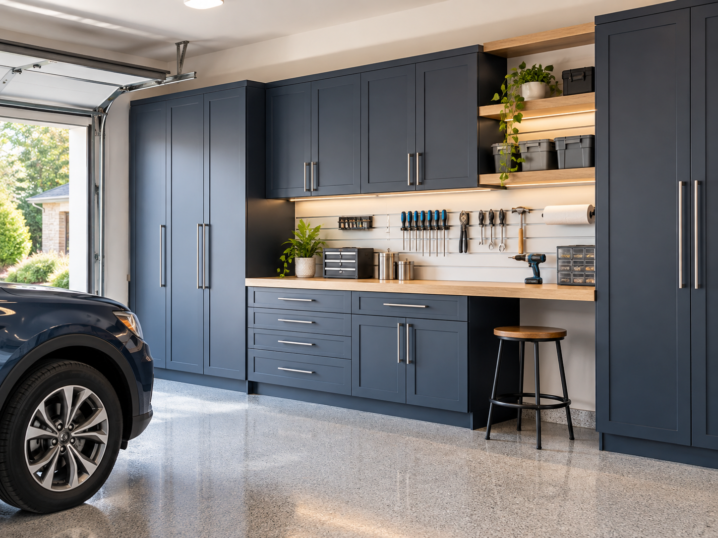 Custom garage storage and cabinets